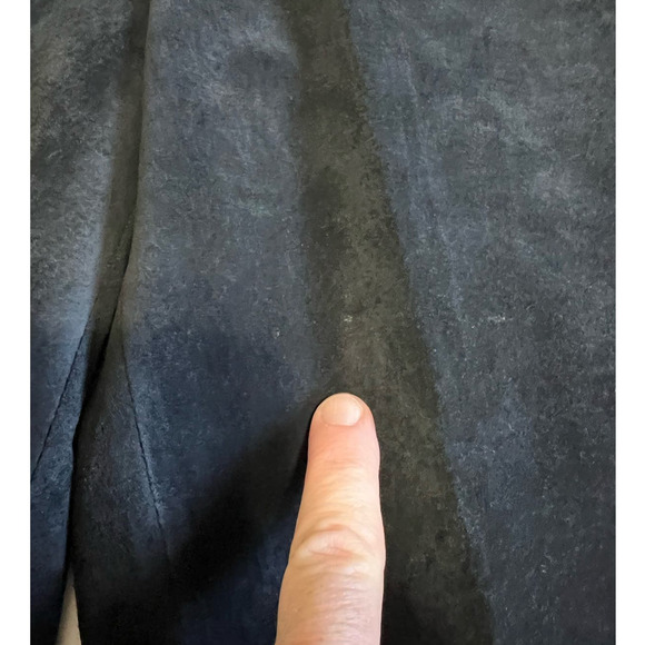 Sutton Studio Genuine Suede Leather Black Laser Cut Pants, Size 6 - Picture 9 of 12